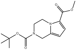 3,4-ジヒドロ-1H-ピロロ[1,2-A]ピラジン-2,6-二カルボン酸2-TERT-ブチルエステル6-メチルエステル 化学構造式