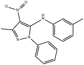 3-Methyl-N-(3-methylphenyl)-4-nitro-1-phenyl-1H-pyrazole-5-amine,136389-77-0,结构式