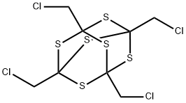 1,3,5,7-Tetrakis(chloromethyl)-2,4,6,8,9,10-hexathiaadamantane Struktur