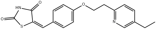 5-(4-(2-(5-乙基吡啶-2-基)乙氧基)苯亚甲基)噻唑烷-2,4-二酮,136401-70-2,结构式