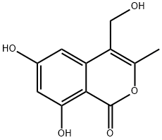 6,8-Dihydroxy-4-(hydroxymethyl)-3-methyl-1H-2-benzopyran-1-one,136440-67-0,结构式