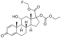 fluoromethyl 17-ethoxycarbonyloxy-11-hydroxyandrosta-1,4-dien-3-one-17-carboxylate Structure