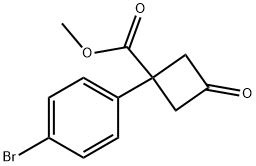 1-(4-溴苯基)-3-氧代环丁烷甲酸甲酯 结构式
