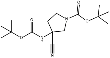 tert-butyl 3-(tert-butoxycarbonylaMino)-3-cyanopyrrolidine-1-carboxylate,1364663-43-3,结构式