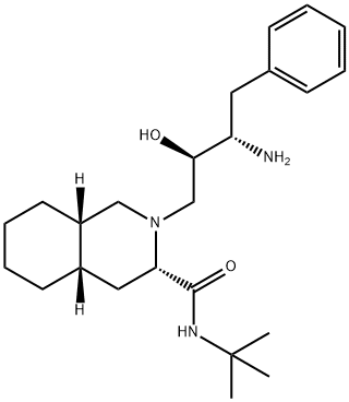 (3S,4a,8aS)-2-[(2R,3S)-3-Amino-2-hydroxy-4-phenylbutyl]-N-tert-butyldecahydroisoquinolin-3-carboxamide Structure