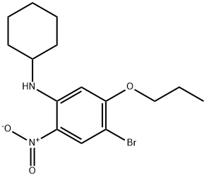 4-ブロモ-N-シクロヘキシル-2-ニトロ-5-プロポキシアニリン 化学構造式
