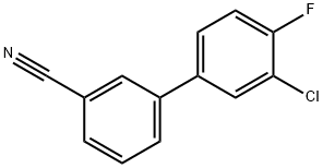 3-(3-Chloro-4-fluorophenyl)benzonitrile, 1365272-66-7, 结构式