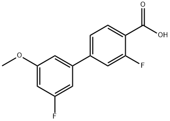 2-Fluoro-4-(3-fluoro-5-Methoxyphenyl)benzoic acid, 1365272-82-7, 结构式