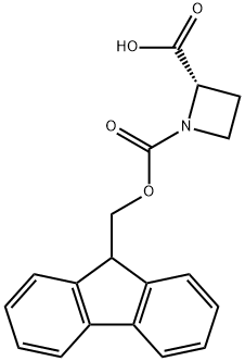 (S)‐N‐FMOC‐アゼチジン‐2‐カルボン酸 化学構造式