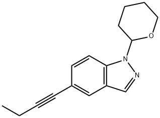 5-(丁-1-炔-1-基)-1-(四氢-2H-吡喃-2-基)-1H-吲唑, 1365889-00-4, 结构式