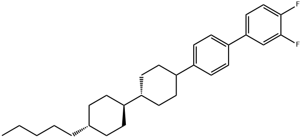 反式,反式-3,4-二氟-4-(4-戊基-双环己基-4-基)-联苯, 136609-96-6, 结构式