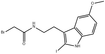 N-bromoacetyl-2-iodo-5-methoxytryptamine 化学構造式