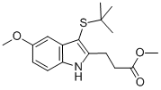 3-(叔丁硫基)-5-甲氧基-ALPHA,ALPHA-二甲基-1H-吲哚-2-丙酸甲酯,136694-54-7,结构式