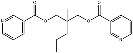 ビスニコチン酸2-メチル-2-プロピルプロパン-1,3-ジイル 化学構造式