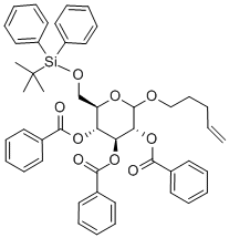 PENT-4-ENYL-6-O-T-BUTYLDIPHENYLSILYL-2,3,4-TRI-O-BENZOYL-D-GLUCOPYRANOSIDE Struktur