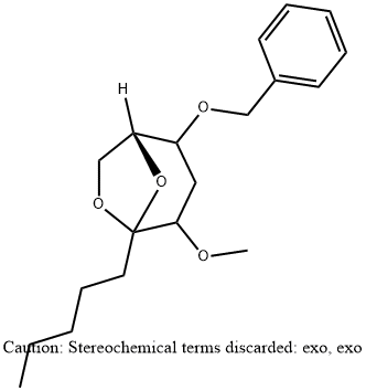 6,8-Dioxabicyclo3.2.1octane, 4-methoxy-5-pentyl-2-(phenylmethoxy)-, 1R-(exo,exo)- 结构式
