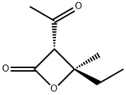 2-Oxetanone, 3-acetyl-4-ethyl-4-methyl-, trans- (9CI),136814-10-3,结构式