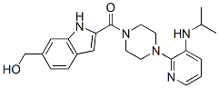 Piperazine, 1-[[6-(hydroxymethyl)-1H-indol-2-yl]carbonyl]-4-[3-[(1-met hylethyl)amino]-2-pyridinyl]- Struktur
