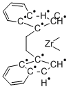rac-乙烯双(1-茚基)二甲基锆,136844-77-4,结构式