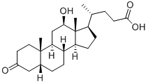 12beta-Hydroxy-3-oxo-5beta-cholanoic acid 化学構造式