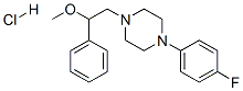 1-(4-fluorophenyl)-4-(2-methoxy-2-phenyl-ethyl)piperazine hydrochloride Struktur