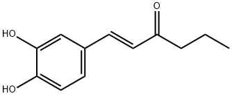 (E)-1-(3,4-ジヒドロキシフェニル)-1-ヘキセン-3-オン 化学構造式