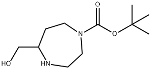5-(羟甲基)-1,4-二氮杂环庚烷-1-甲酸叔丁酯,1369494-20-1,结构式