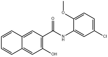 N-(5-クロロ-2-メトキシフェニル)-3-ヒドロキシ-2-ナフトアミド 化学構造式