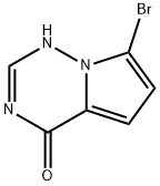 7-ブロモ-3H,4H-ピロロ[2,1-F][1,2,4]トリアジン-4-オン 化学構造式