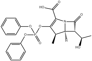 (4R,5R,6S)-3-(Diphenoxy-phosphoryloxy)-6-((R)-1-hydroxy-ethyl)-4-Methyl-
7-oxo-1-aza-bicyclo[3.2.0]hept-2-ene-2-carboxylic acid 结构式