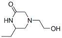 Piperazinone, 6-ethyl-4-(2-hydroxyethyl)- (9CI) 化学構造式