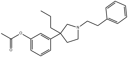 Acetic acid 3-(1-phenethyl-3-propyl-3-pyrrolidinyl)phenyl ester Struktur
