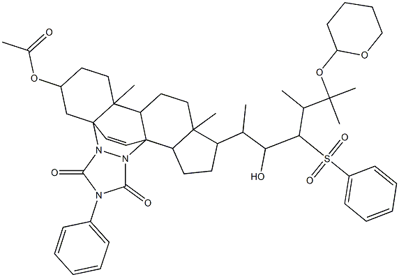 137143-30-7 [4aS-[4aα,6α,8aα,8bβ,10aα,11α(1S*,2E,4R*),13aβ,13bα]]-6-(Acetyloxy)-5,6,7,8,8a,8b,10,10a,11,12,13,13a-dodecahydro-11-[2-hydroxy-1,4,5-triMethyl-3-(phenylsulfonyl)-5-[(tetrahydro-2H-pyran-2-yl)oxy]hexyl]-8a,10a-diMethyl-2-phenyl-4a,13b-etheno-1H,9H-benzo[c]cyclopenta[h][1,2,4]triazolo[1,2-a]cinnoline-1,3(2H)-dione