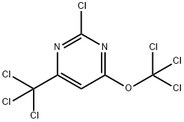2-chloro-4-trichloromethyl-6-trichloromethoxypyrimidine 化学構造式