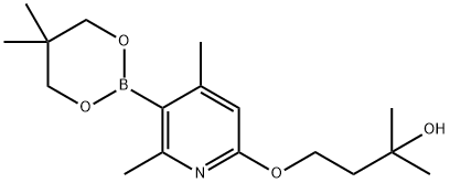 4-((5-(5,5-diMethyl-1,3,2-dioxaborinan-2-yl)-4,6-diMethylpyridin-2-yl)oxy)-2-Methylbutan-2-ol 结构式