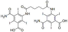 5,5'-(Adipoyldiimino)bis[2,4,6-triiodo-3-(carbamoyl)benzoic acid] Struktur