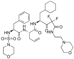 Nα-[N-(Morpholinosulfonyl)-L-phenylalanyl]-N-[(1S)-1-(cyclohexylmethyl)-3,3-difluoro-4-[(2-morpholinoethyl)amino]-2,4-dioxobutyl]-4,5-didehydro-L-norvalinamide,137302-35-3,结构式