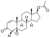 Androst-1-en-3-one, 17-(acetyloxy)-4,5-epoxy-, (4beta,5beta,17beta)- Struktur