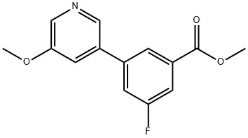 3-フルオロ-5-(5-メトキシピリジン-3-イル)安息香酸メチル 化学構造式