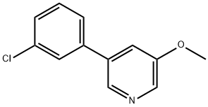 3-(3-Chlorophenyl)-5-Methoxypyridine Struktur