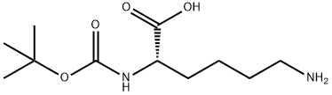 Nα-(tert-ブトキシカルボニル)-L-リジン 化学構造式