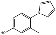 3-メチル-4-(1H-ピロール-1-イル)フェノール 化学構造式