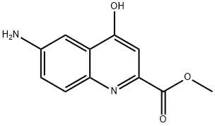 6-アミノ-4-ヒドロキシキノリン-2-カルボン酸メチル 化学構造式