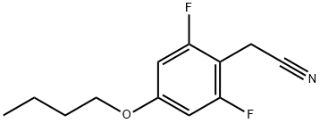 2-(4-丁氧基-2,6-二氟苯基)乙腈 结构式