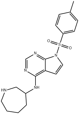 7H-Pyrrolo[2,3-d]pyrimidin-4-amine, N-(hexahydro-1H-azepin-3-yl)-7-[(4-methylphenyl)sulfonyl]- Struktur
