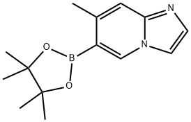 7-甲基-6-(4,4,5,5-四甲基-1,3,2-二氧硼杂环戊烷-2-基)咪唑并[1,2-A]吡啶, 1374263-89-4, 结构式