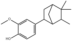 2-メトキシ-4-(5,5,6-トリメチルビシクロ[2.2.1]ヘプタン-2-イル)フェノール 化学構造式