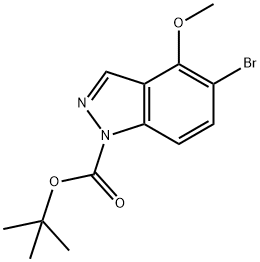 tert-butyl 5-broMo-4-Methoxy-1H-indazole-1-carboxylate Structure