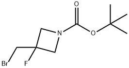 1-BOC-3-ブロモメチル-3-フルオロアゼチジン 化学構造式