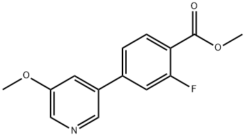 2-氟-4-(5-甲氧基吡啶-3-基)苯甲酸甲酯, 1375068-84-0, 结构式